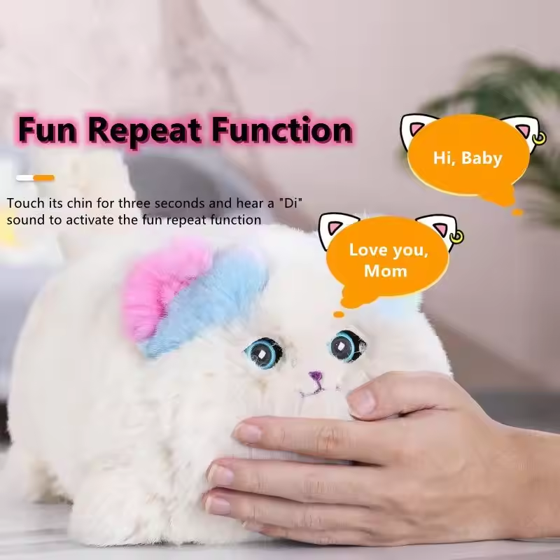 Gifted Child™ | Cute plush cat toy creative simulation cartoon cat learns to talk tail tail blink