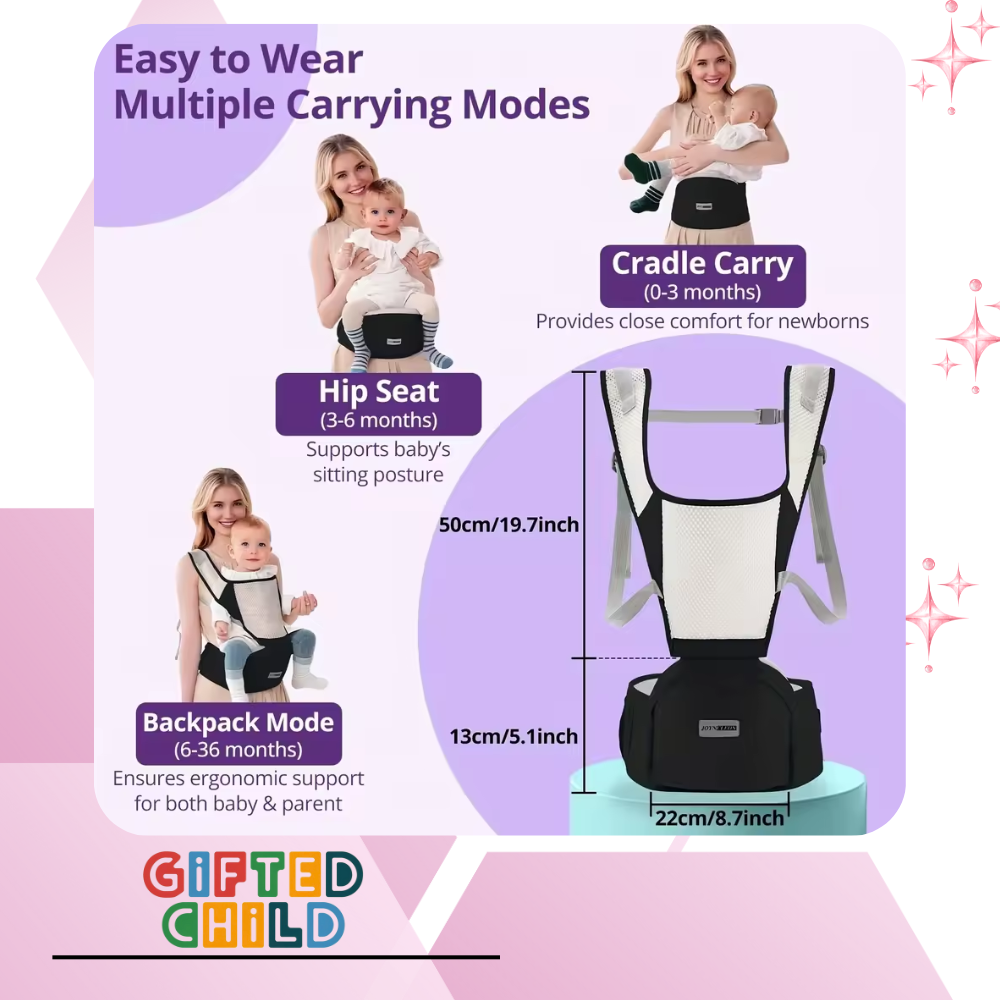 Gifted Child™ | Ergonomic Baby Carrier for Newborns and Toddlers – Breathable & Adjustable Design