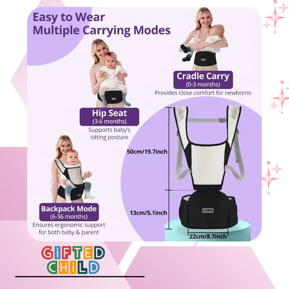 Gifted Child™ | Ergonomic Baby Carrier for Newborns and Toddlers – Breathable & Adjustable Design
