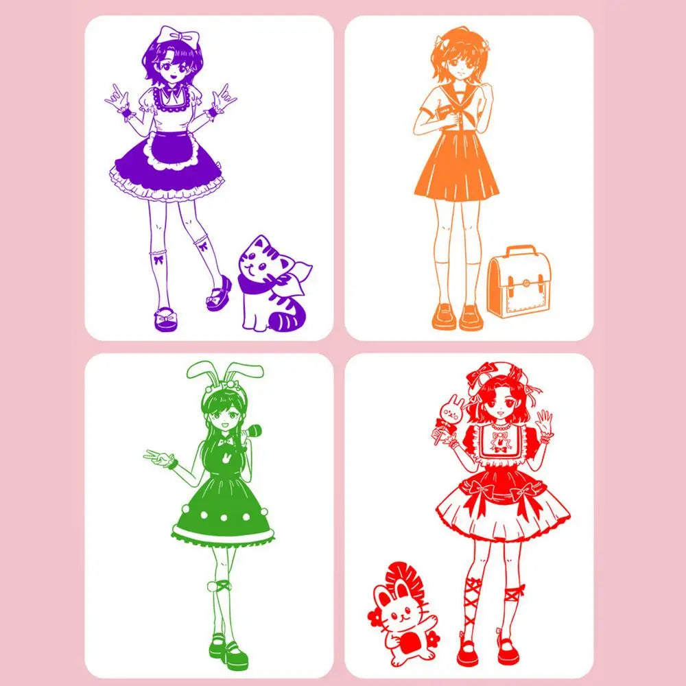 Gifted Child™ | Kids Dress-Up Clear Stamp Set – Mix & Match Fashion Doll Rubber Stamps for Creative Play, Scrapbooking & DIY Crafts (28 PCS)