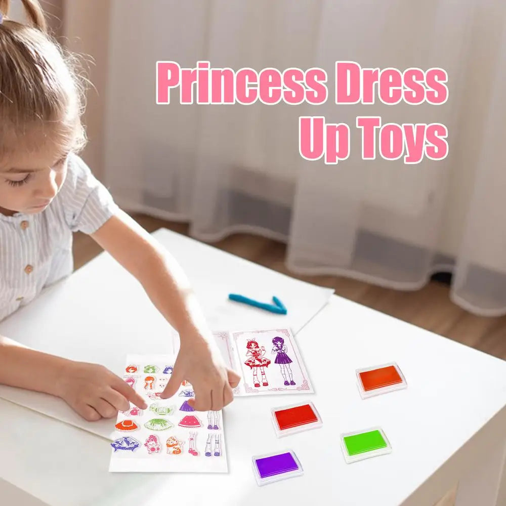 Gifted Child™ | Kids Dress-Up Clear Stamp Set – Mix & Match Fashion Doll Rubber Stamps for Creative Play, Scrapbooking & DIY Crafts (28 PCS)