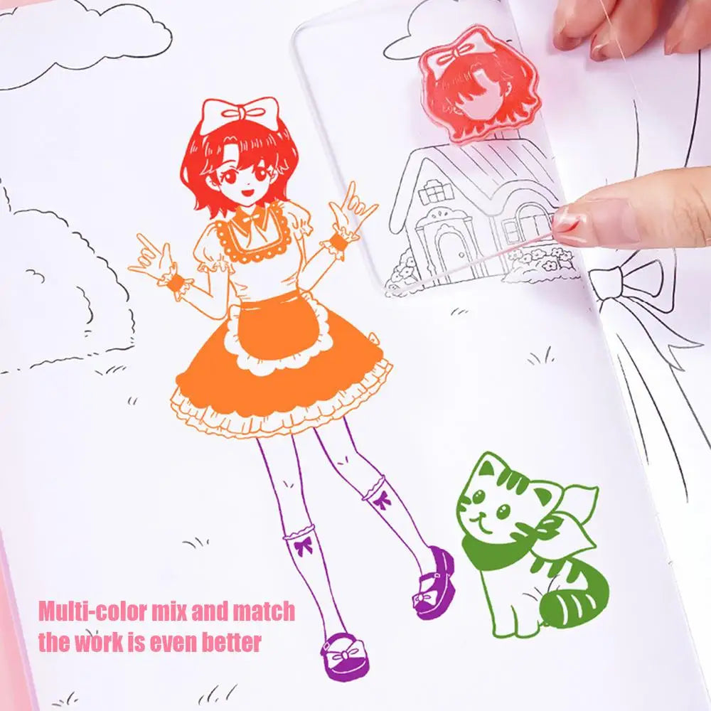 Gifted Child™ | Kids Dress-Up Clear Stamp Set – Mix & Match Fashion Doll Rubber Stamps for Creative Play, Scrapbooking & DIY Crafts (28 PCS)