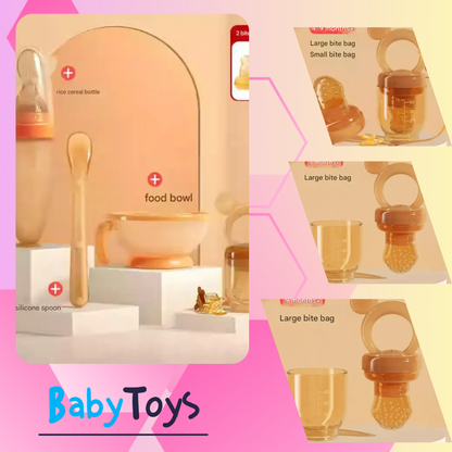 Gifted Child™ | Silicone Baby Feeding Set – BPA-Free, Anti-Spill, Safe for Self-Feeding