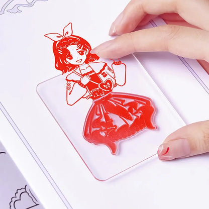Gifted Child™ | Kids Dress-Up Clear Stamp Set – Mix & Match Fashion Doll Rubber Stamps for Creative Play, Scrapbooking & DIY Crafts (28 PCS)