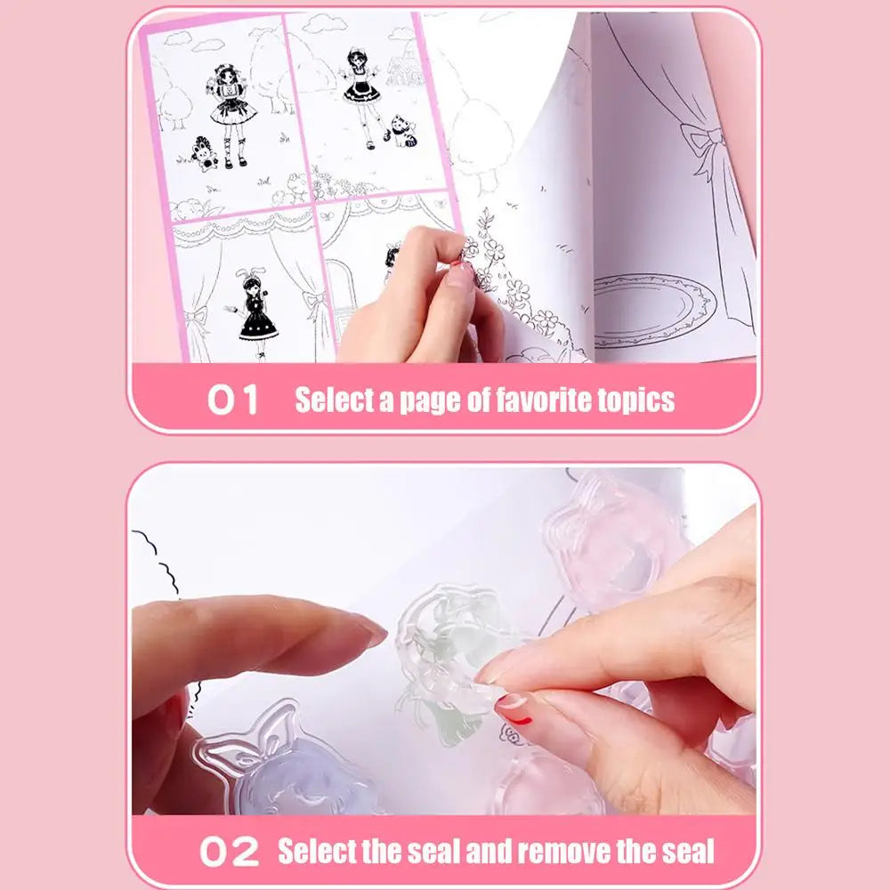 Gifted Child™ | Kids Dress-Up Clear Stamp Set – Mix & Match Fashion Doll Rubber Stamps for Creative Play, Scrapbooking & DIY Crafts (28 PCS)