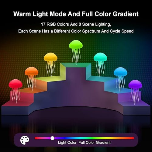 Jellyfish lamp with dancing legs, voice controlled jellyfish night light, jellyfish night light for bedroom, living room and Christmas gift