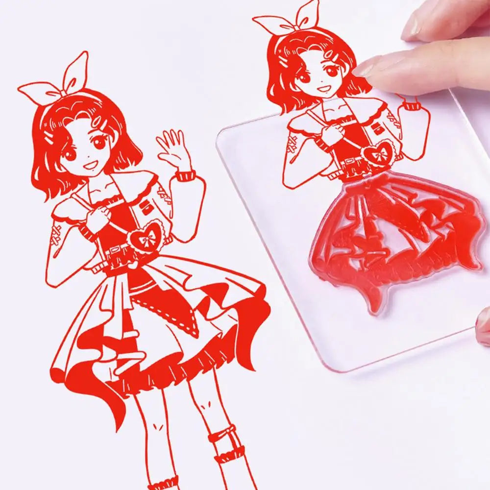 Gifted Child™ | Kids Dress-Up Clear Stamp Set – Mix & Match Fashion Doll Rubber Stamps for Creative Play, Scrapbooking & DIY Crafts (28 PCS)