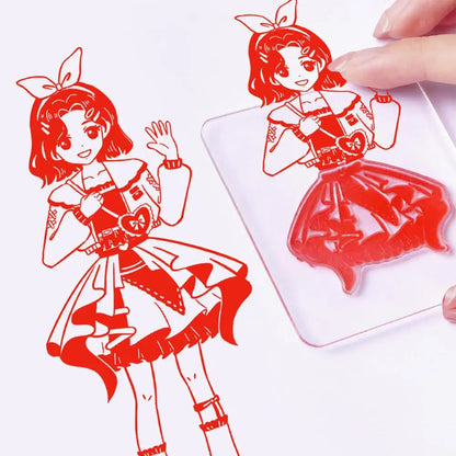 Gifted Child™ | Kids Dress-Up Clear Stamp Set – Mix & Match Fashion Doll Rubber Stamps for Creative Play, Scrapbooking & DIY Crafts (28 PCS)