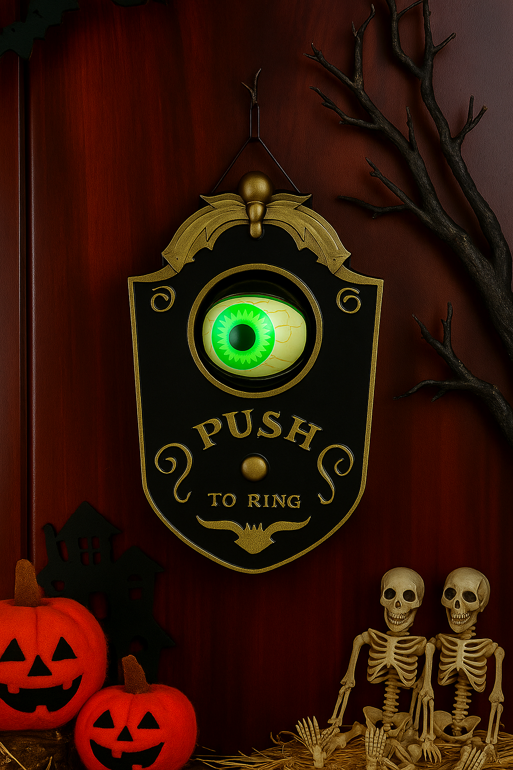 Halloween Scary Eyeball Doorbell – Light Up &amp; Spooky Sound
