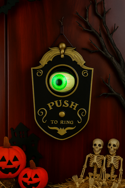 Halloween Scary Eyeball Doorbell – Light Up &amp; Spooky Sound