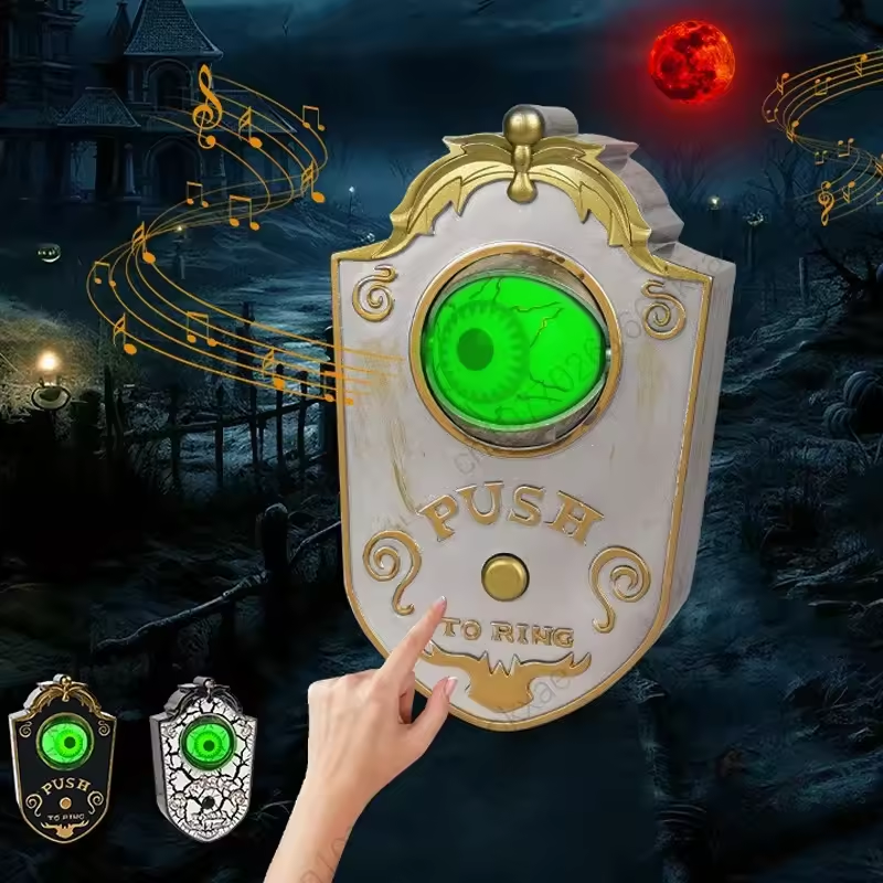 Halloween Scary Eyeball Doorbell – Light Up &amp; Spooky Sound