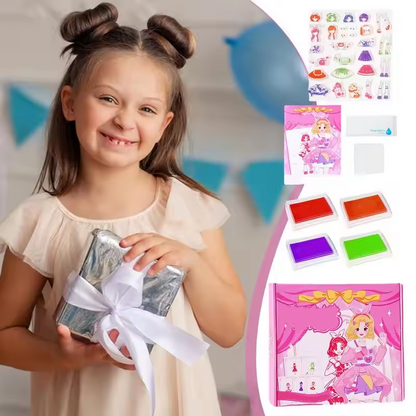 Gifted Child™ | Kids Dress-Up Clear Stamp Set – Mix & Match Fashion Doll Rubber Stamps for Creative Play, Scrapbooking & DIY Crafts (28 PCS)