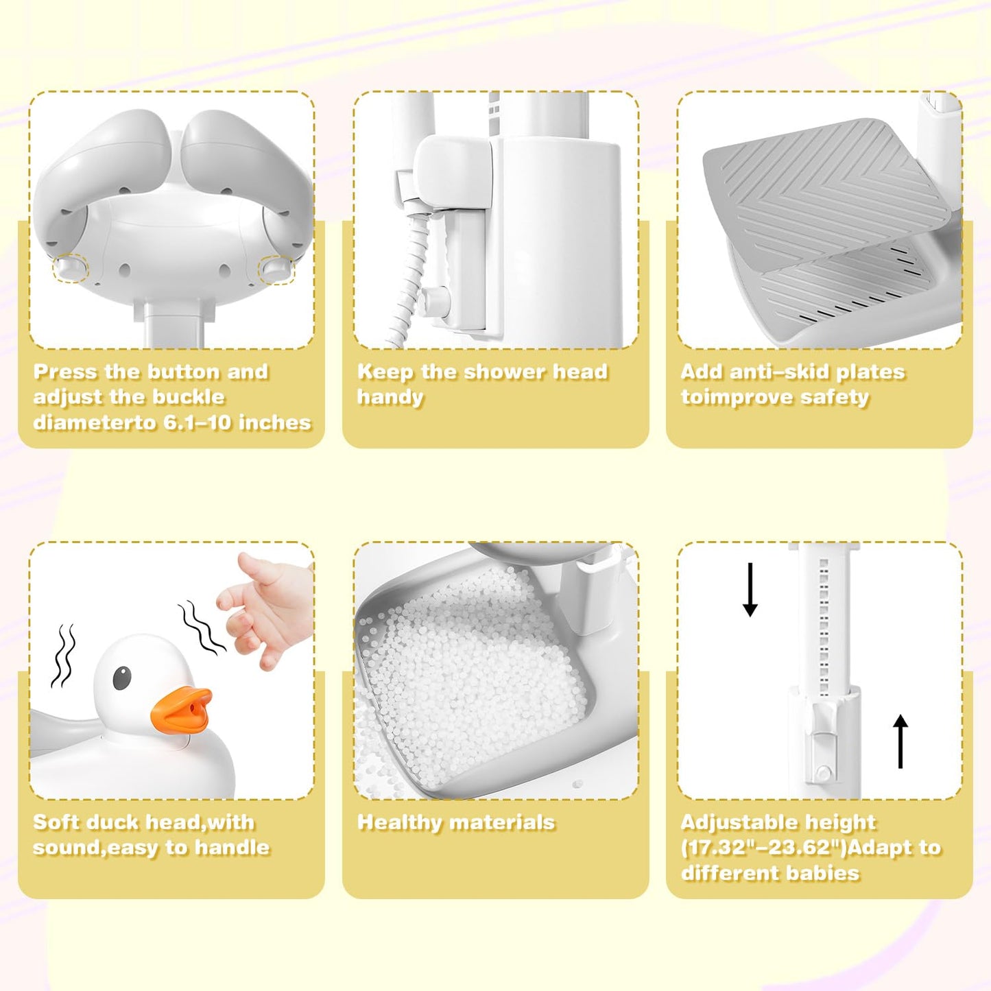 Gifted Child™ | 3-in-1 Baby Shower Tower – Safe Bath & Standing Support from Infant to Toddler